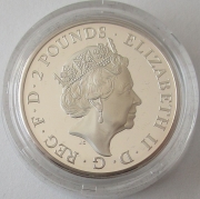 United Kingdom 2 Pounds 2019 Britannia 1 Oz Silver Proof
