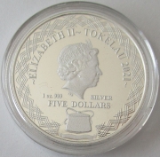 Tokelau 5 Dollars 2021 Owls Great Horned Owl