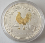 Australien 1 Dollar 2005 Lunar I Hahn Gilded