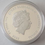 Tuvalu 1 Dollar 2022 Deadly & Dangerous Red-Bellied Black Snake 1 Oz Silver
