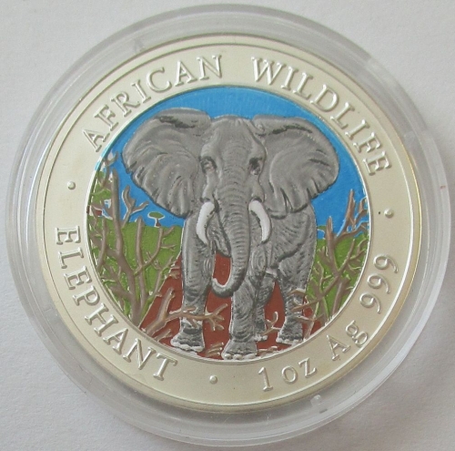 Somalia 1000 Shillings 2004 Elephant 1 Oz Silver Coloured