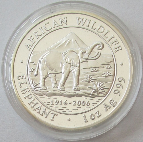 Somalia 1000 Shillings 2006 Elephant 1 Oz Silver Proof