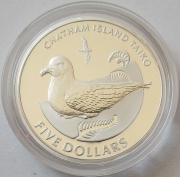 Neuseeland 5 Dollars 2004 Tiere Magentasturmvogel PP