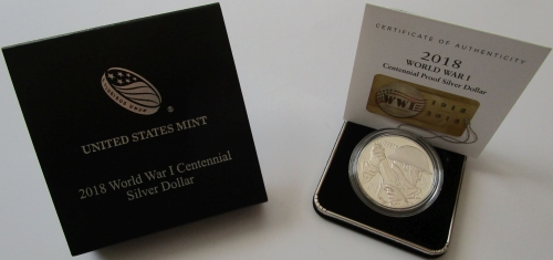 USA 1 Dollar 2018 100 Years World War I Silver Proof