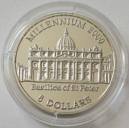 Liberia 5 Dollars 2000 Millennium Petersdom in Rom