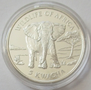 Malawi 5 Kwacha 1997 Tiere Elefant
