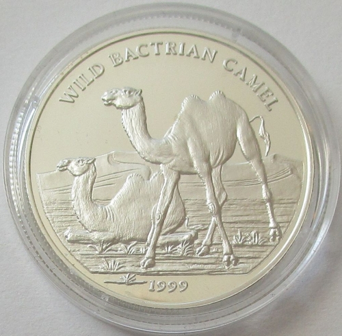 Mongolia 500 Togrog 1999 Wildlife Wild Bactrian Camel Silver