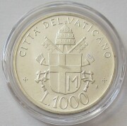 Vatican 1000 Lire 1992 Pope John Paul II Silver