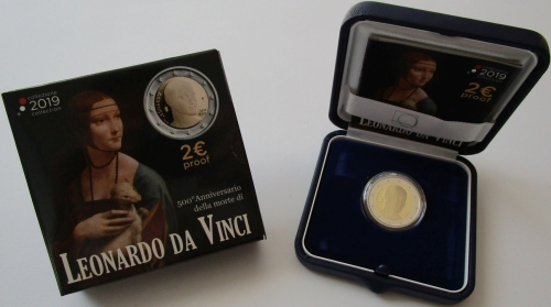 Italien 2 Euro 2019 Leonardo da Vinci PP