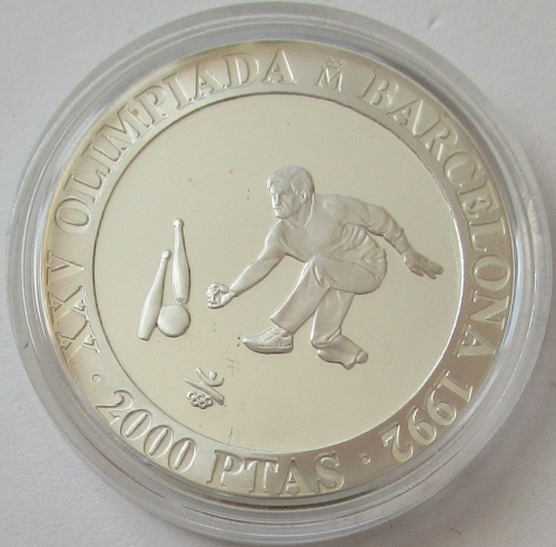 Spanien 2000 Pesetas 1991 Olympia Barcelona Bowling PP