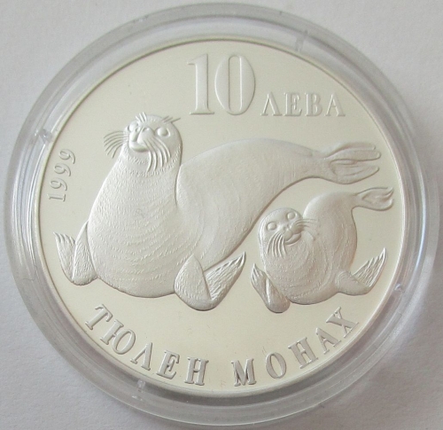 Bulgarien 10 Leva 1999 Tiere Mittelmeer-Mönchsrobbe