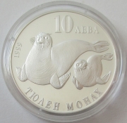 Bulgarien 10 Leva 1999 Tiere Mittelmeer-Mönchsrobbe