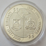 Kiribati / Samoa 1997 2 x 5 Dollars Millennium Architektur