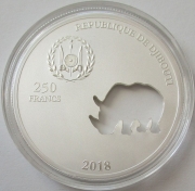 Djibouti 250 Francs 2018 Shapes of Africa Nashorn