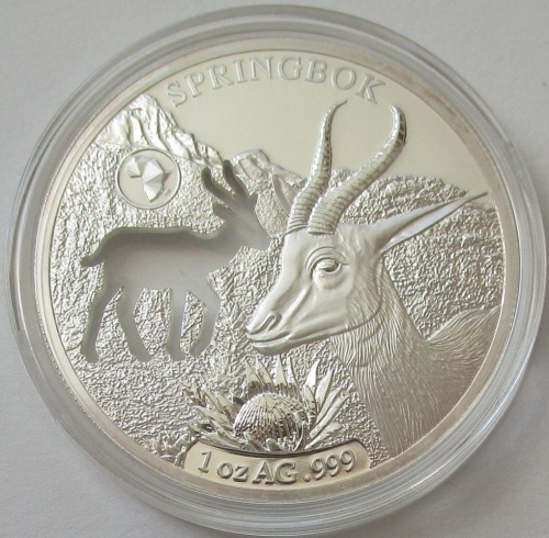 Djibouti 250 Francs 2018 Shapes of Africa Springbok 1 Oz Silver
