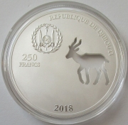 Djibouti 250 Francs 2018 Shapes of Africa Springbock