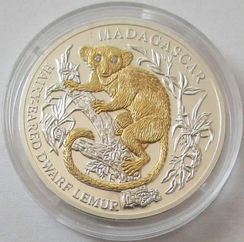 Liberia 10 Dollars 2006 Wildlife Hairy-Eared Dwarf Lemur Silver