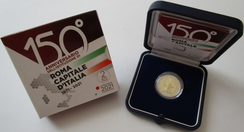 Italy 2 Euro 2021 150 Years Capital Rome Proof