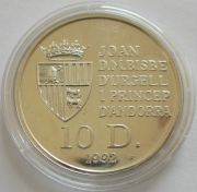 Andorra 10 Diners 1992 Wildlife Chamois Silver