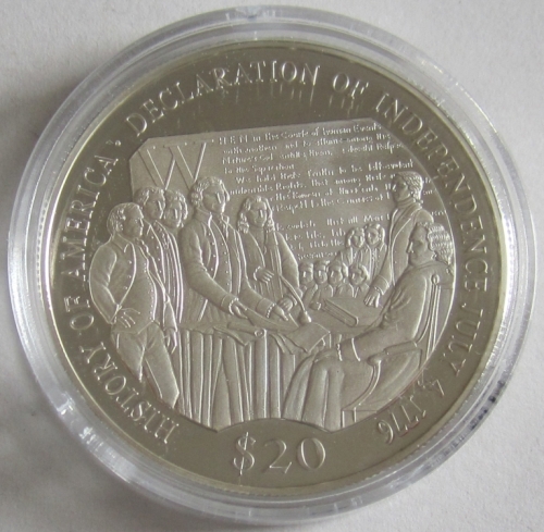 Liberia 20 Dollars 2000 History of America Unabhängigkeitserklärung