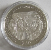 Liberia 20 Dollars 2000 History of America Declaration of...