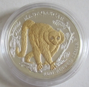 Liberia 10 Dollars 2004 Wildlife Red Ruffed Lemur Silver