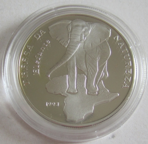 Guinea-Bissau 10000 Pesos 1993 Wildlife Elephant Silver