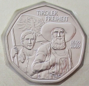 Österreich 5 Euro 2009 Tiroler Freiheit BU