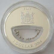 Fiji 1 Dollar 2014 Treasures of Mother Nature Indonesia Gray Pearl Silver