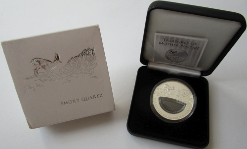 Fiji 1 Dollar 2012 Treasures of Mother Nature Switzerland Smoky Quartz