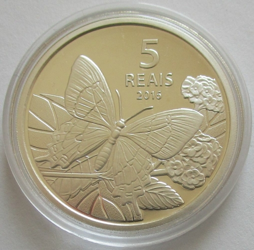 Brazil 5 Reais 2016 Olympics Rio de Janeiro Fluminense Swallowtail Silver