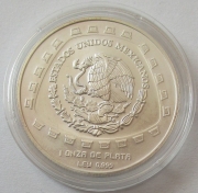 Mexico 5 Pesos 1998 Pre-Columbian Era Jaguar 1 Oz Silver