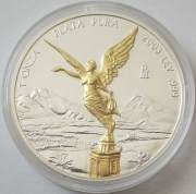 Mexiko Libertad 1 Oz Silber 2003 Gilded
