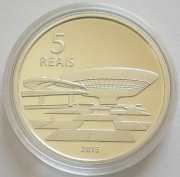 Brazil 5 Reais 2015 Olympics Rio de Janeiro Museu de Arte Moderna Silver