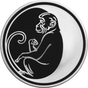 Russia 3 Roubles 2004 Lunar Monkey 1 Oz Silver