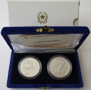 Italy 5 + 10 Euro 2003 1 Year Euro Cash Silver Proof