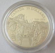 Canada 10 Dollars 2014 70 Years D-Day 1/2 Oz Silver