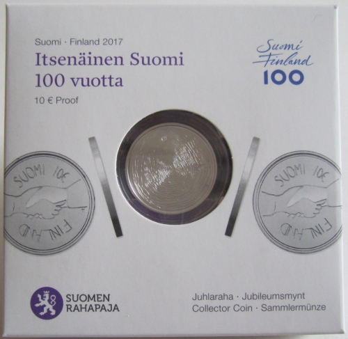 Finland 10 Euro 2017 100 Years Independence Silver