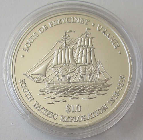 Niue 10 Dollar 2001 Ships Uranie Silver