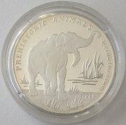 Afghanistan 500 Afghanis 1993 Dinosaurs Deinotherium Silver