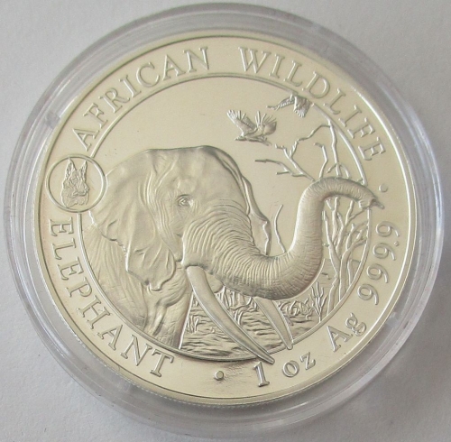 Somalia 100 Shillings 2018 Elephant Lunar Dog Privy 1 Oz Silver