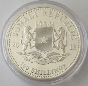 Somalia 100 Shillings 2018 Elephant Lunar Dog Privy 1 Oz Silver