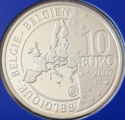 Belgium 10 Euro 2007 International Polar Year Princess Elisabeth Antarctica Silver