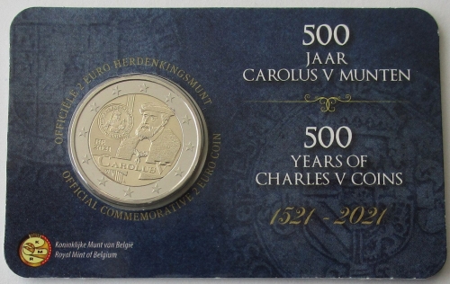 Belgien 2 Euro 2021 500 Jahre Münzen von Kaiser Karl V. BU