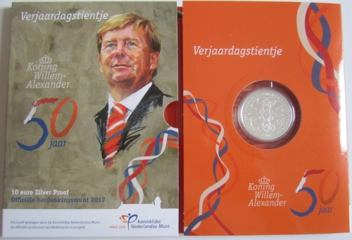 Netherlands 10 Euro 2017 Koning Willem-Alexander Silver Proof