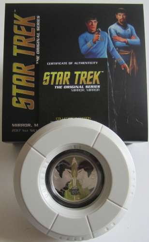 Tuvalu 1 Dollar 2017 Star Trek Mirror, Mirror 1 Oz Silver