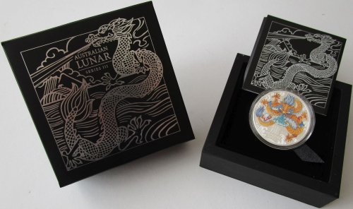 Australia 1 Dollar 2024 Lunar III Dragon 1 Oz Silver Coloured Proof