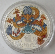 Australia 1 Dollar 2024 Lunar III Dragon 1 Oz Silver...