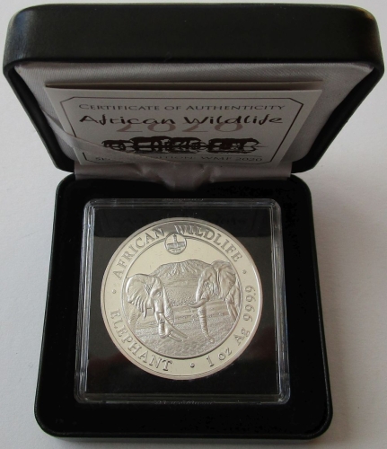Somalia 100 Shillings 2020 Elephant Red City Hall Privy WMF Berlin 1 Oz Silver Proof