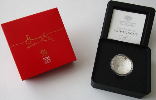 Australia 5 Dollars 2023 Domed Lunar Rabbit 1 Oz Silver